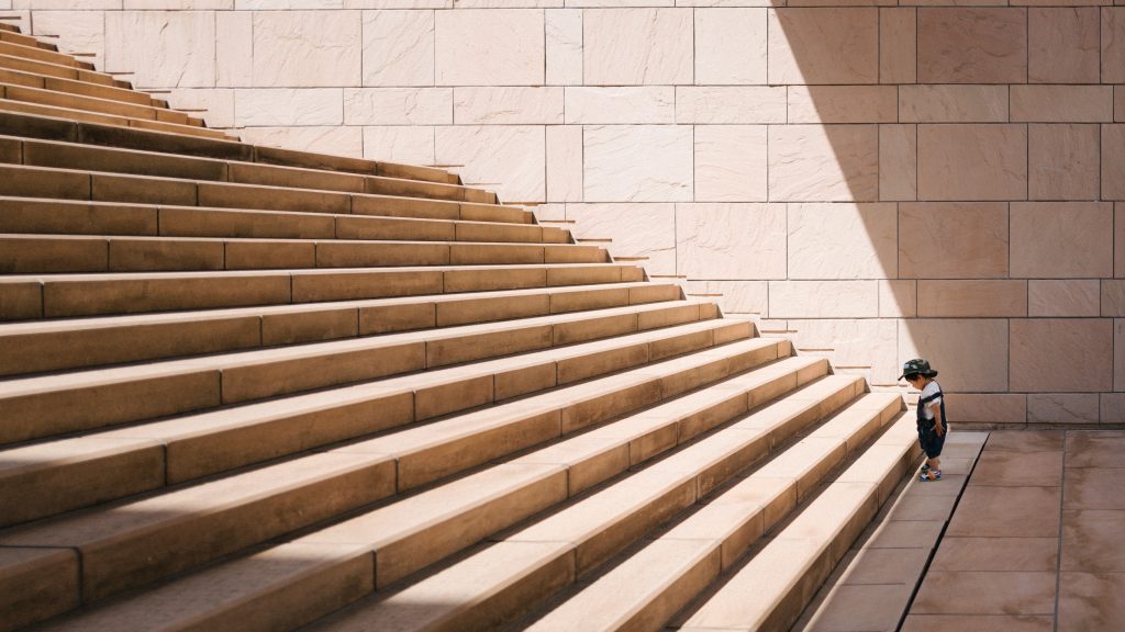 baby on stairs